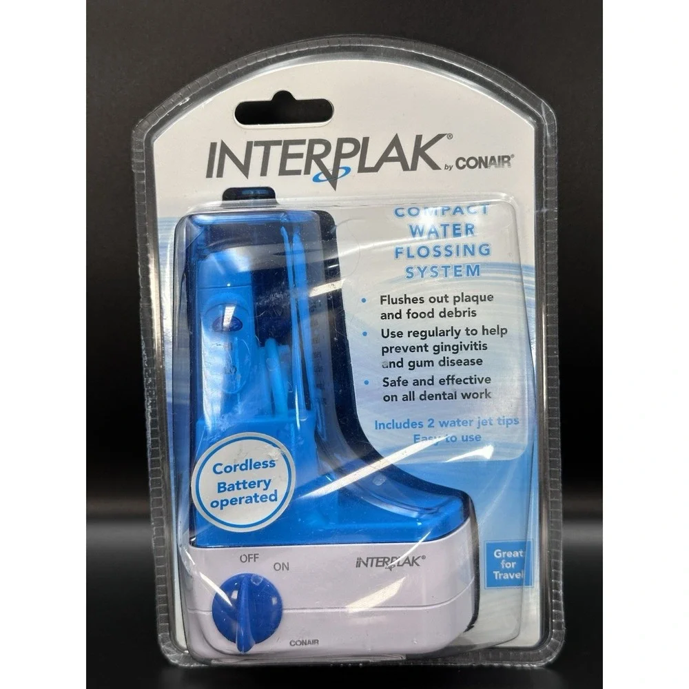Conair Interplak Compact Water Flossing System with 2 Water Jet Tips